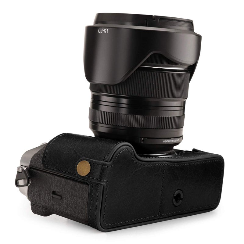 MegaGear MG1923 Ever Ready Genuine Leather Camera Half Case Compatible with Fujifilm X-T4 - Black - Image 2